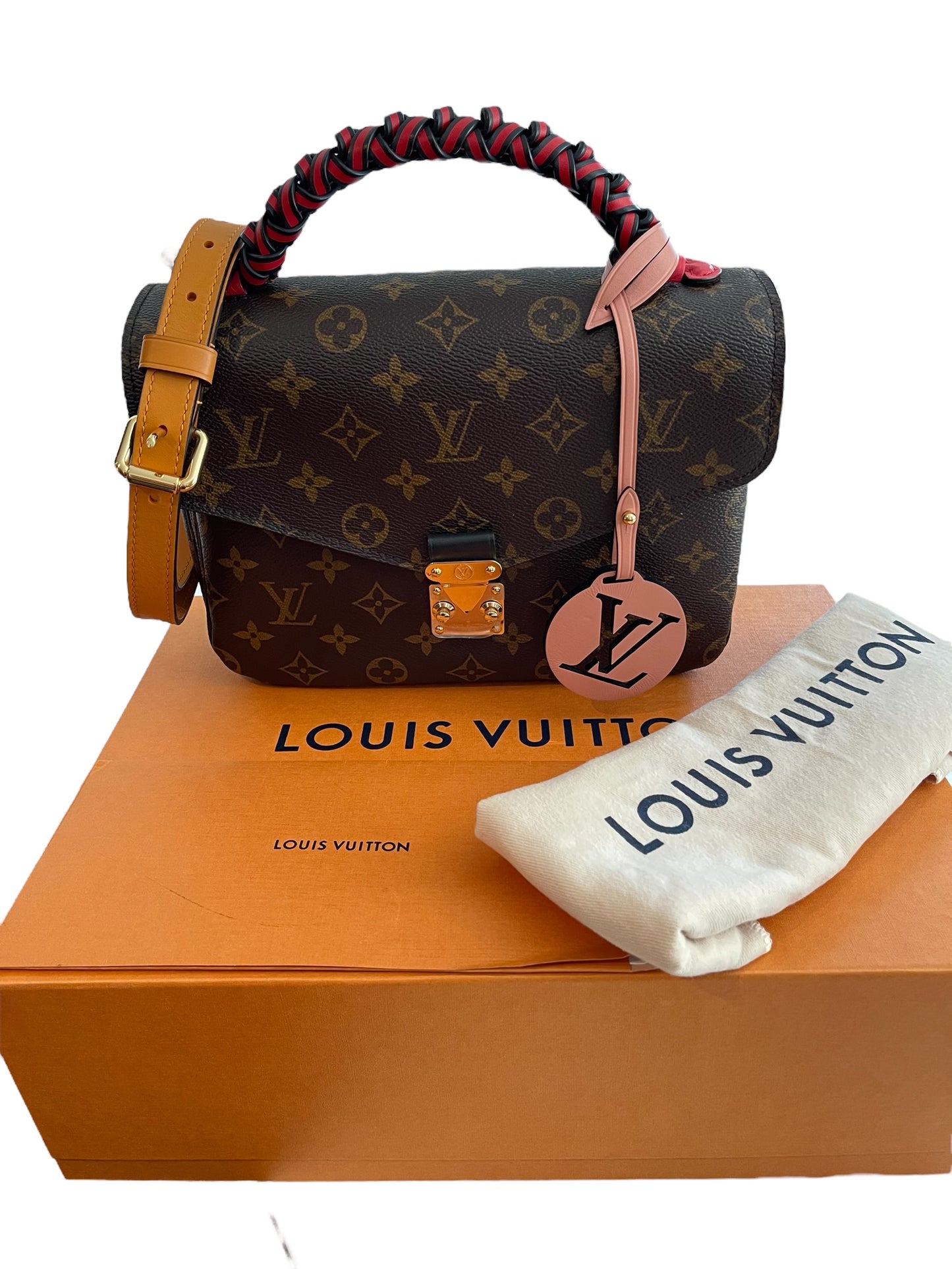 Louis Vuitton Monogram Canvas Braided Handle Pochette Metis Bag