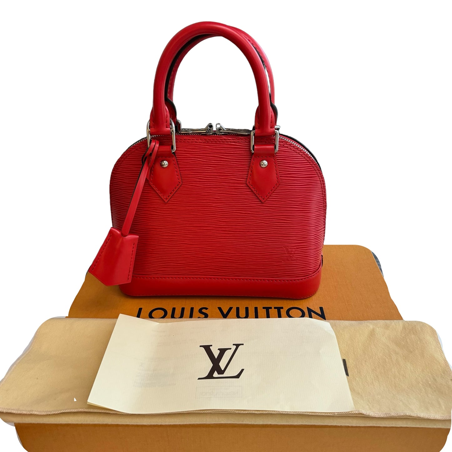 Louis Vuitton Alma BB Epi Coquelicot Bag