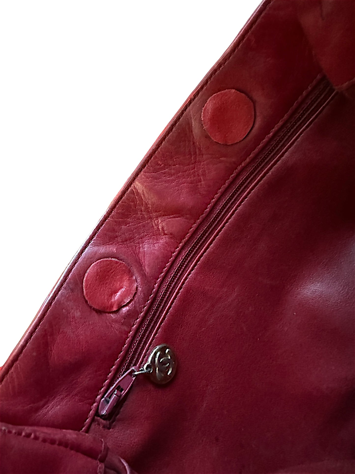 Chanel Vintage Red Lambskin Small Tote Bag Gold Hardware