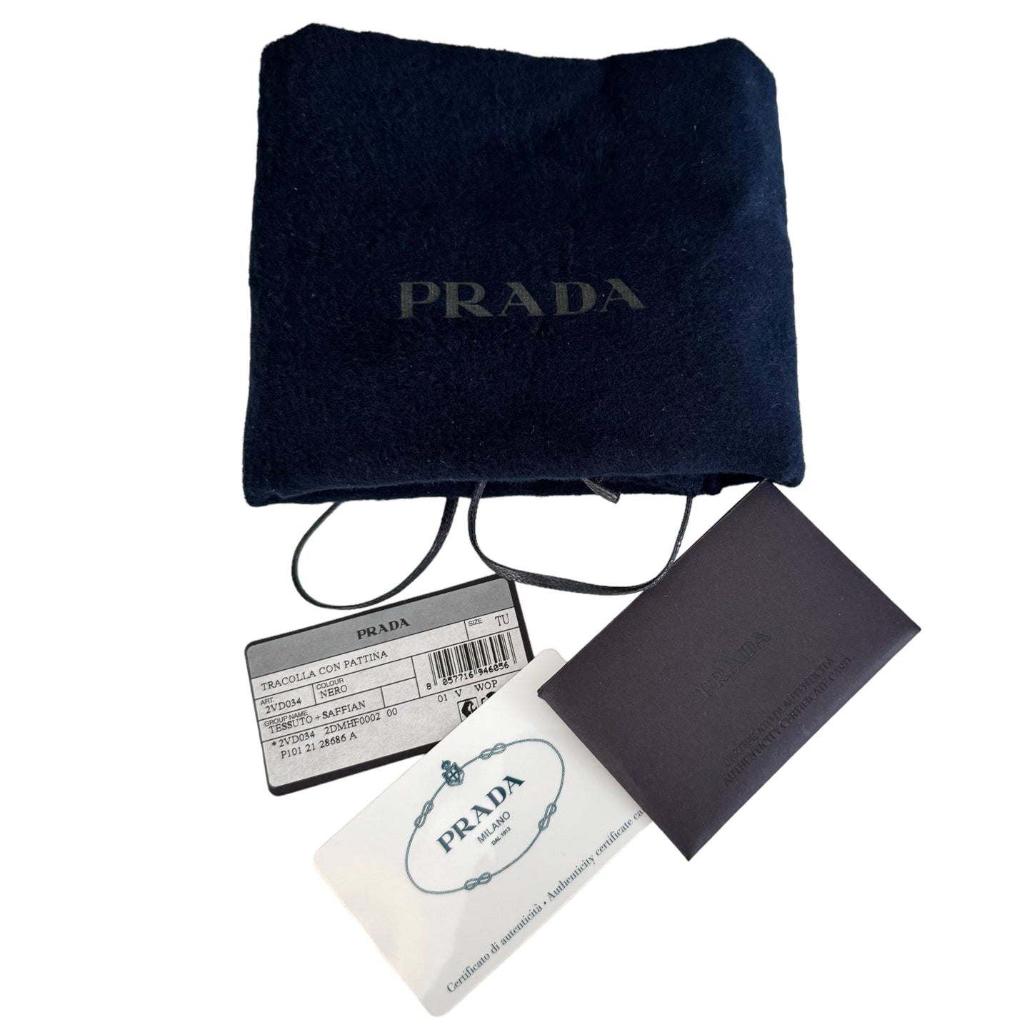 PRADA Shoulder Bag Re-Nylon Saffiano Leather Black