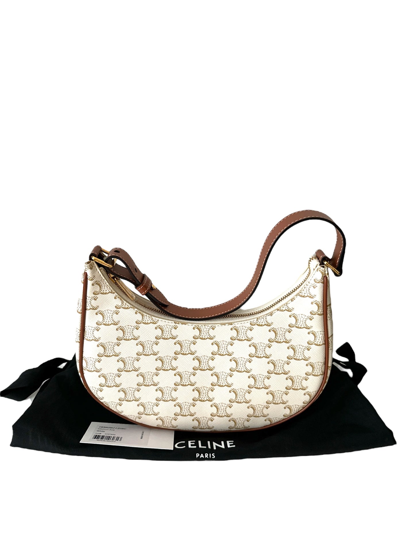 CELINE AVA BAG IN TRIOMPHE CANVAS AND CALFSKIN