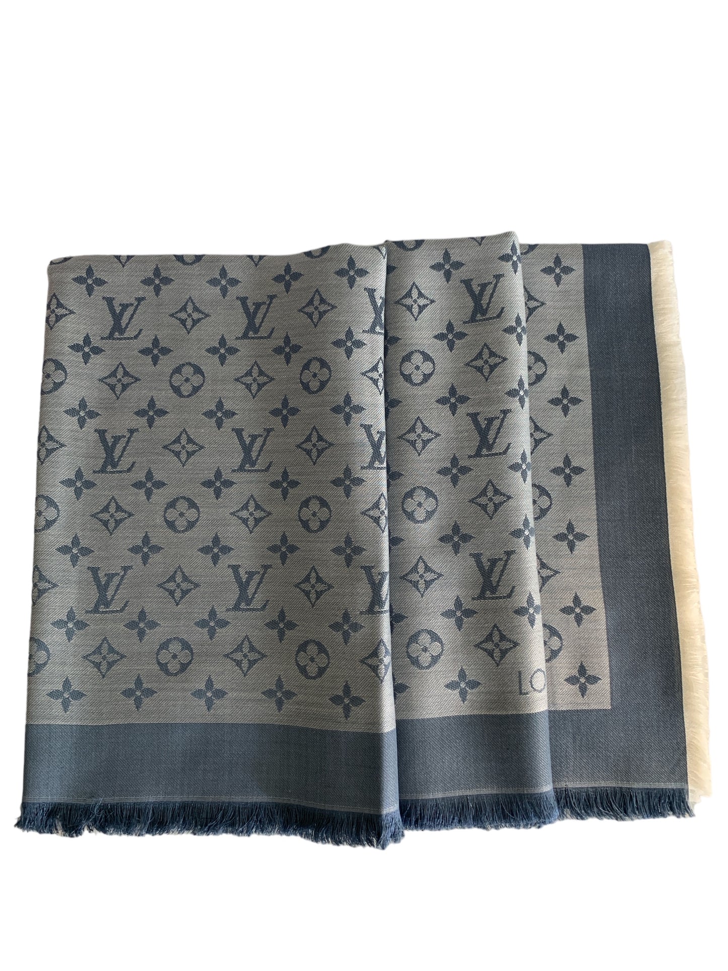 Louis Vuitton Light Blue Denim Monogram Shawl