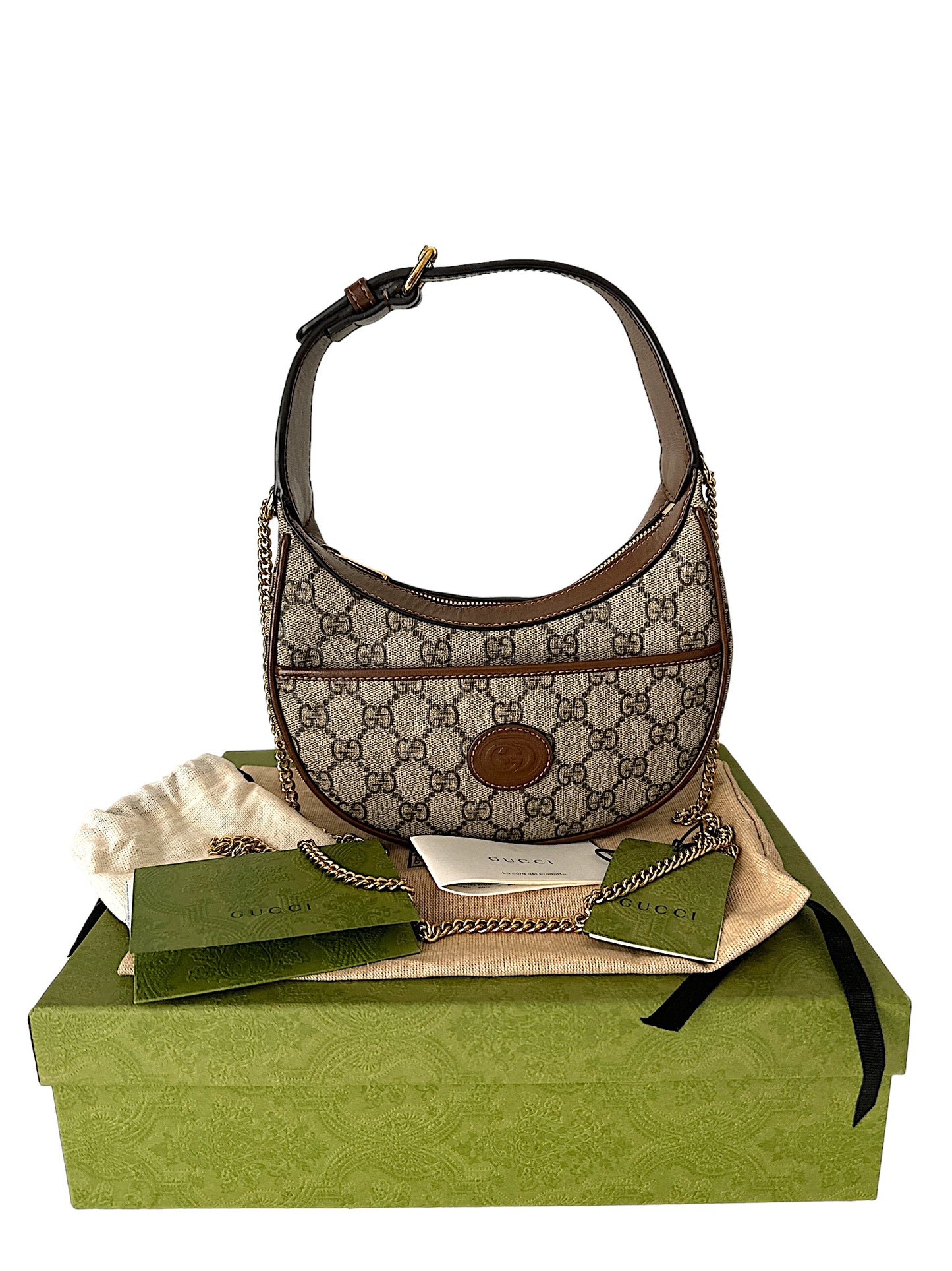 GUCCI Ophidia GG Mini Half-moon Shaped Bag