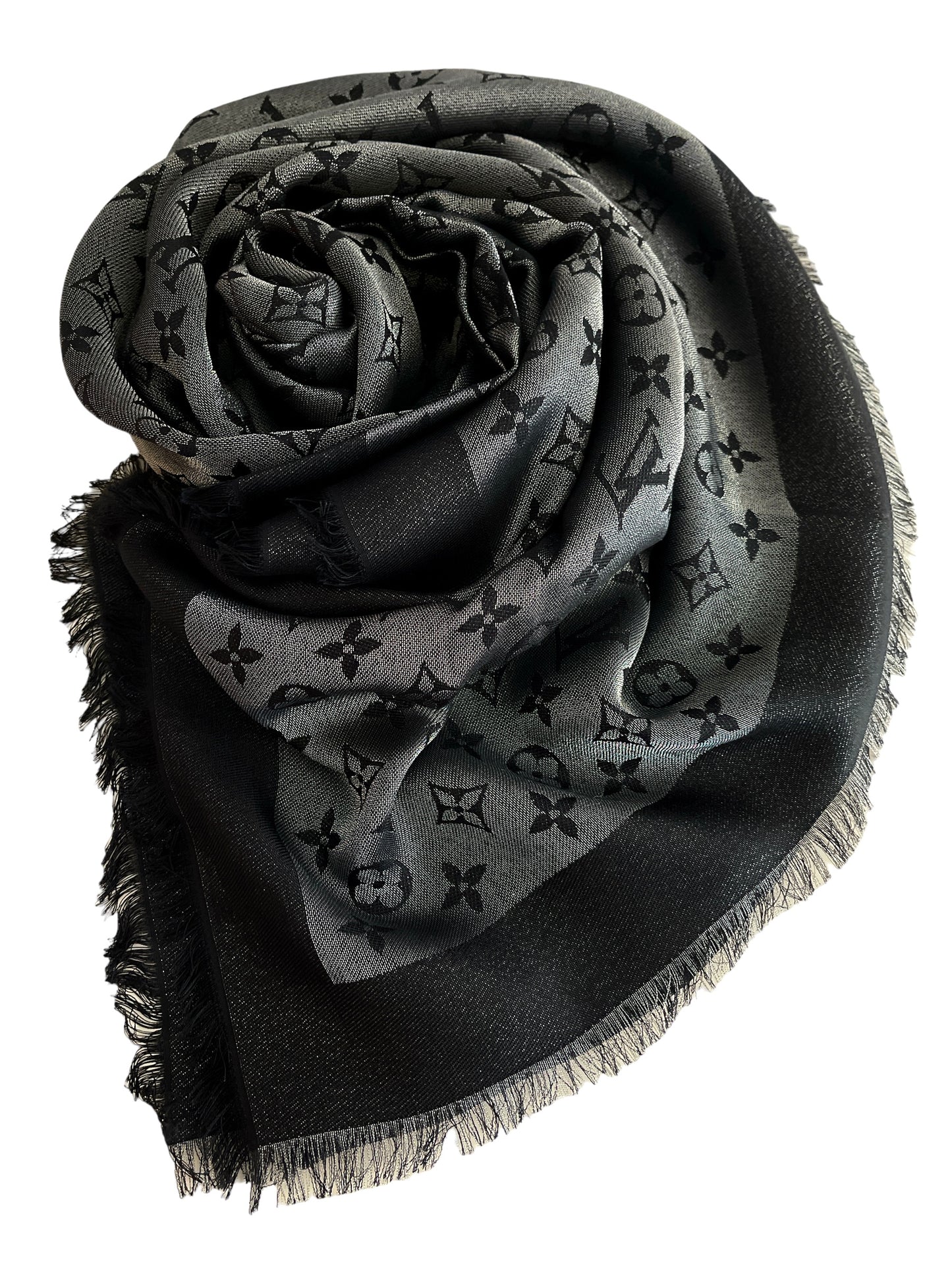 Louis Vuitton Monogram Shine Shawl Black