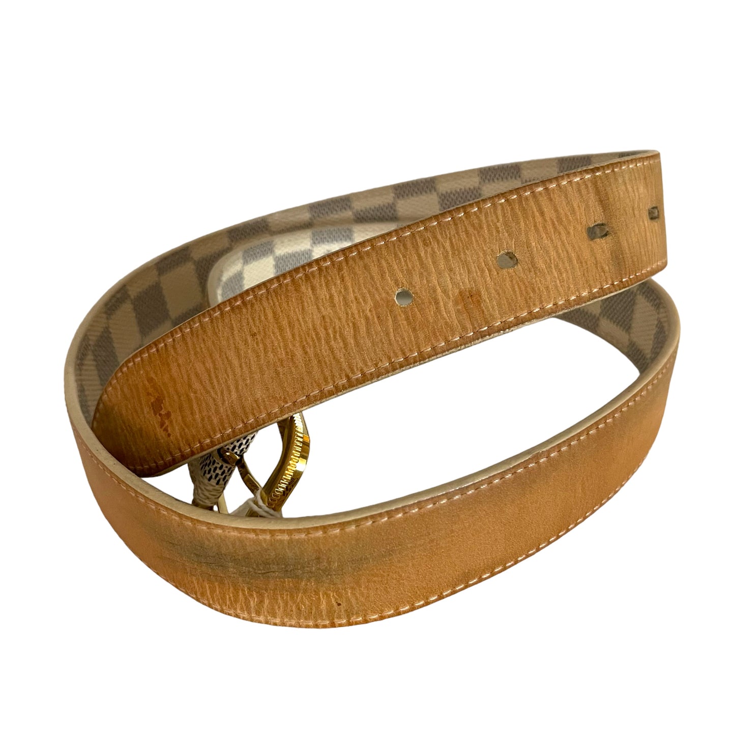 LOUIS VUITTON DAMIER AZUR TRESOR BELT SIZE 90(S-36)