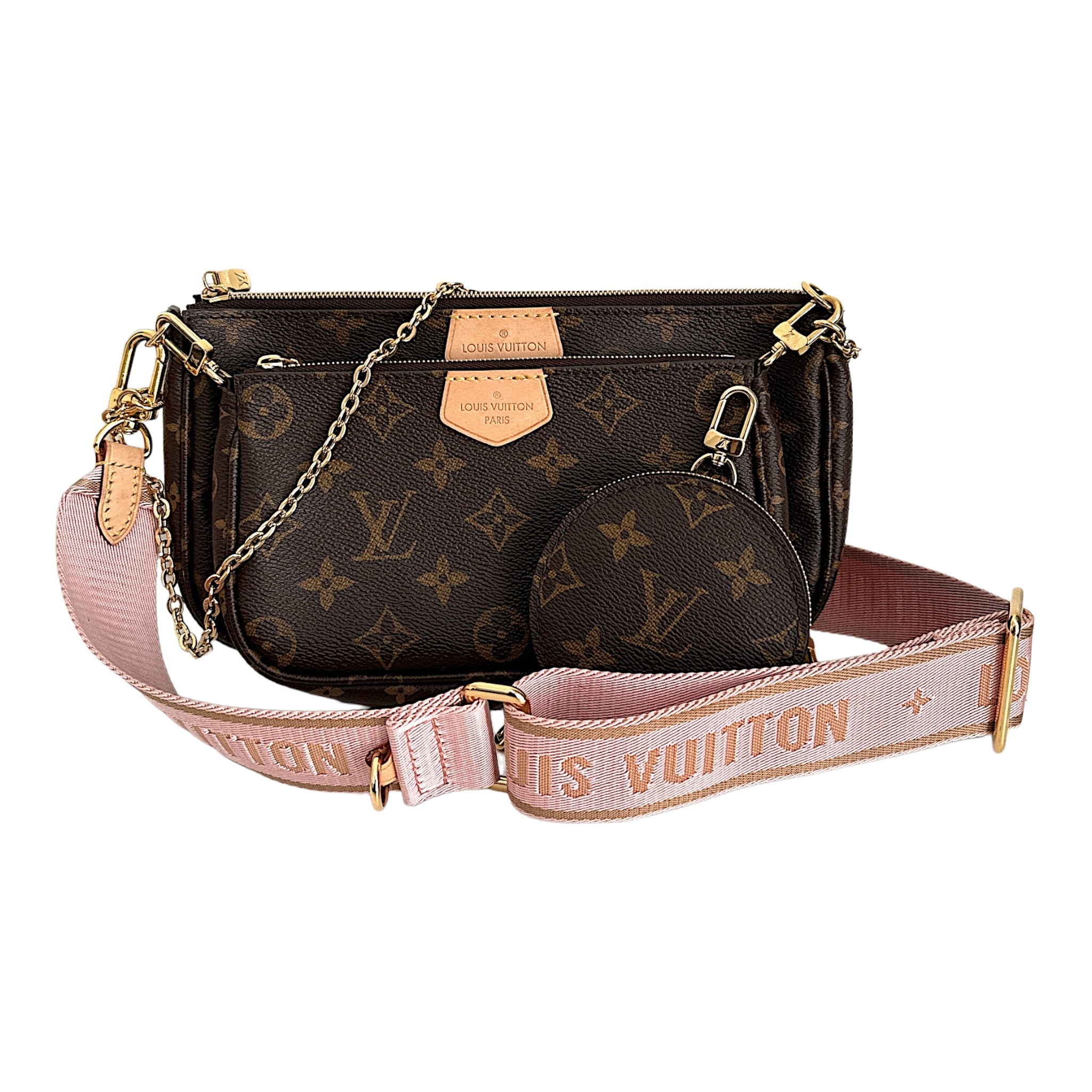 Louis Vuitton Multi Pochette Accessories Monogram Rose Claire Crossbod Loveyourbags