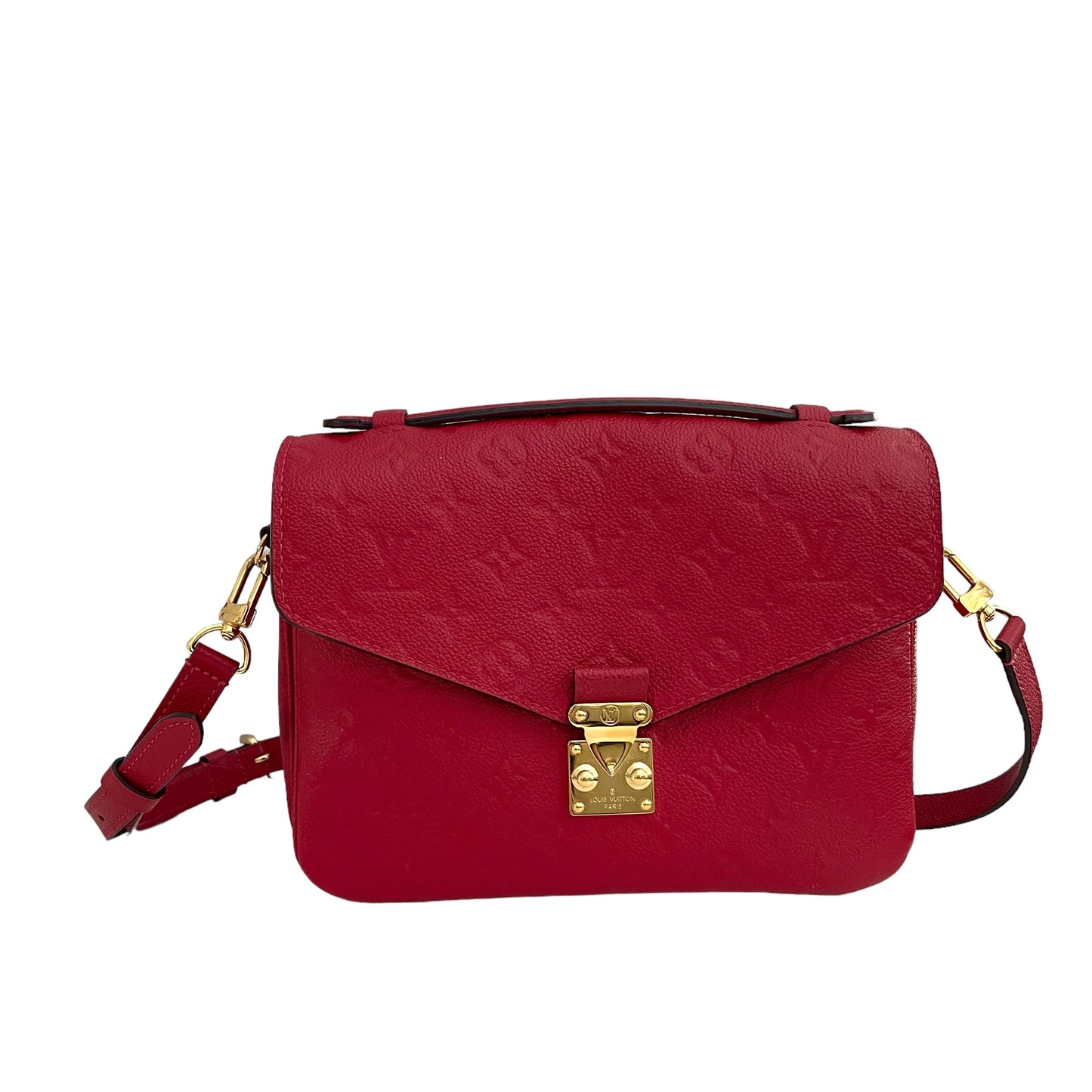 Louis Vuitton Pochette Metis Shoulder Bag M44155 Monogram Empreinte Red