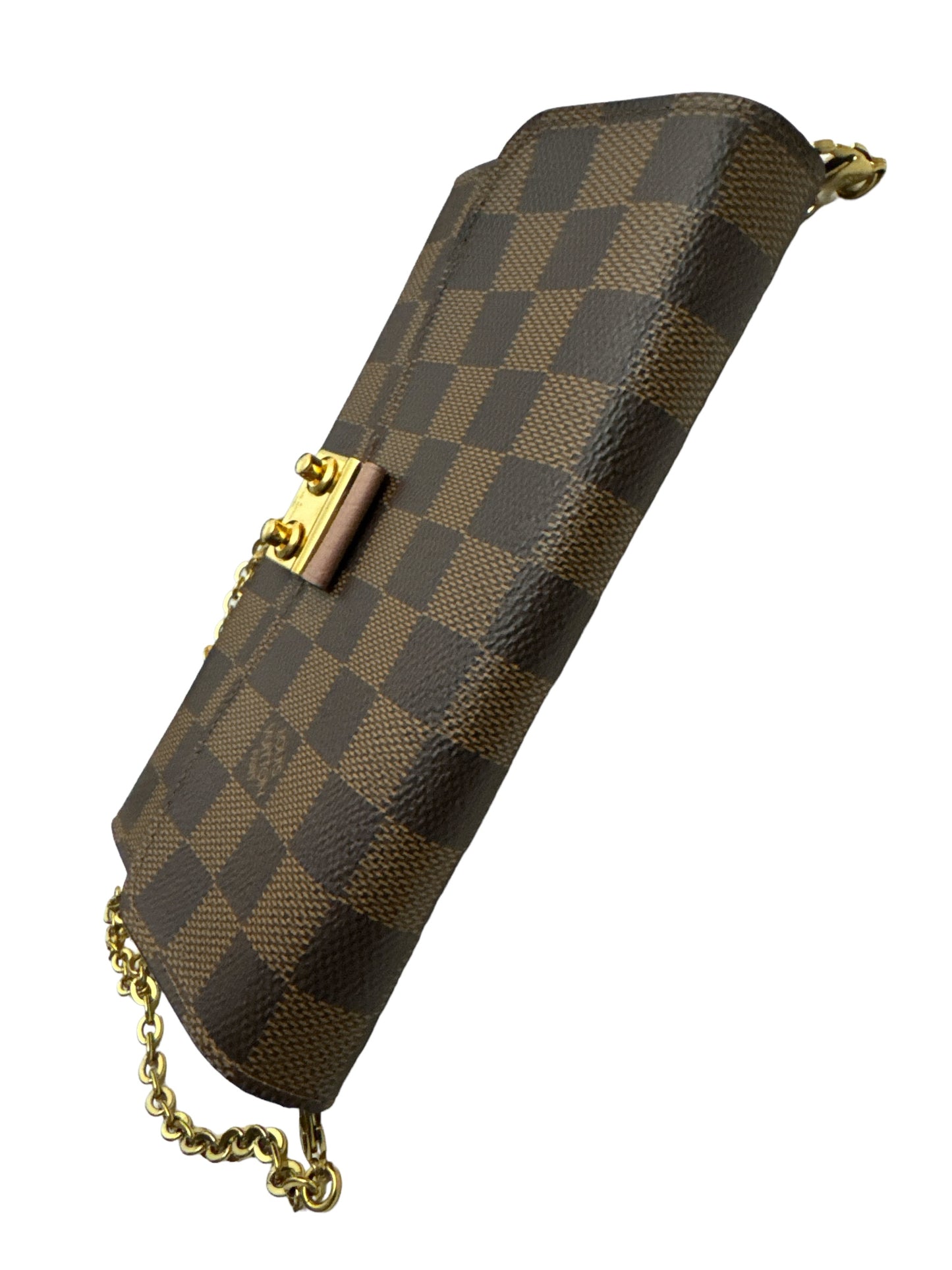 Louis Vuitton Damier Ebene Croisette Chain Wallet Rose Ballerine