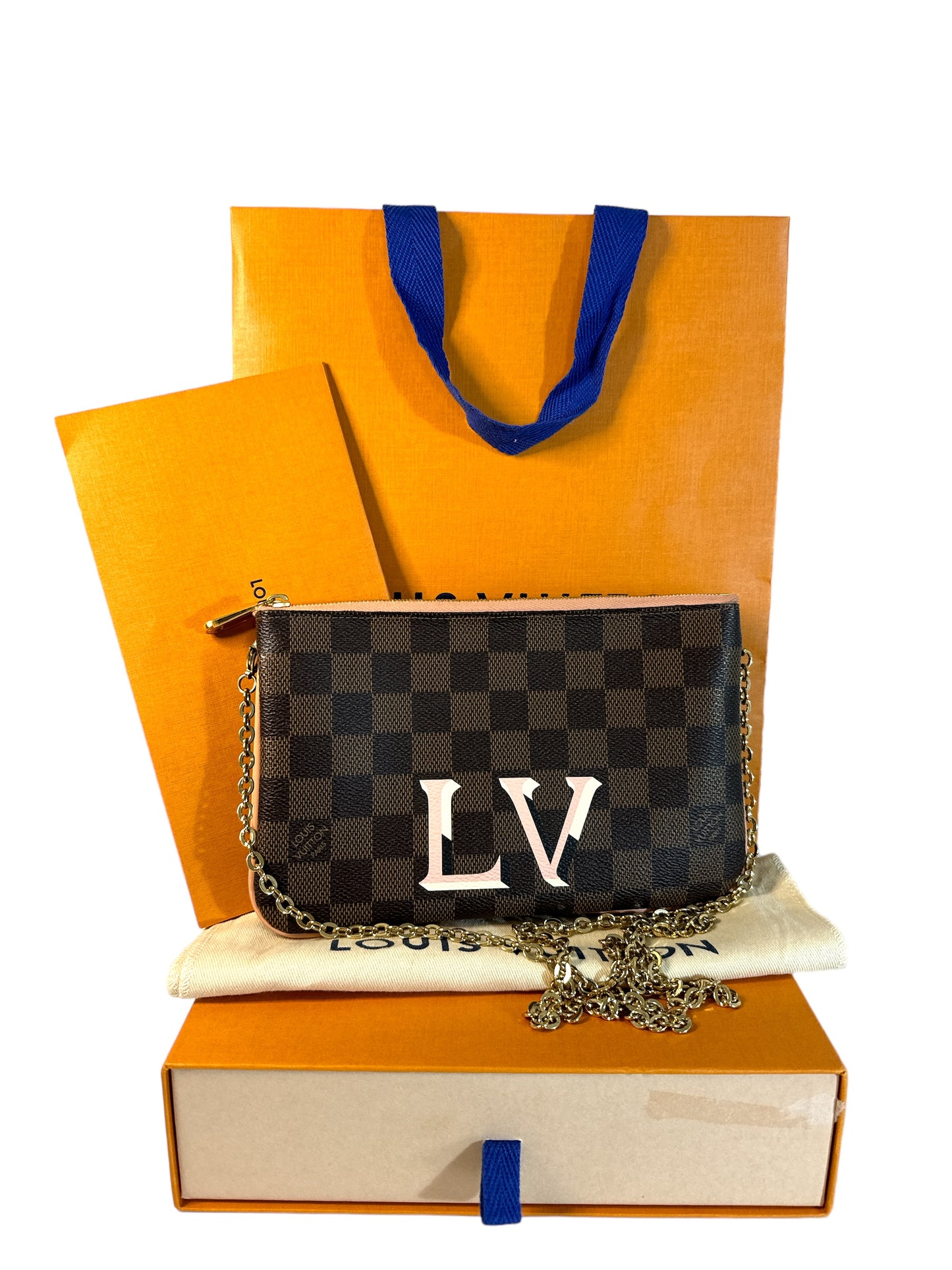 Louis Vuitton Double Zip Pochette Damier Ebene