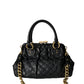 MARC JACOBS Quilted Leather Stam Bag Chain Strap Black Gold Hardware