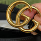 Gucci GG Marmont Black Leather Shiny Gold Buckle Size 120/48