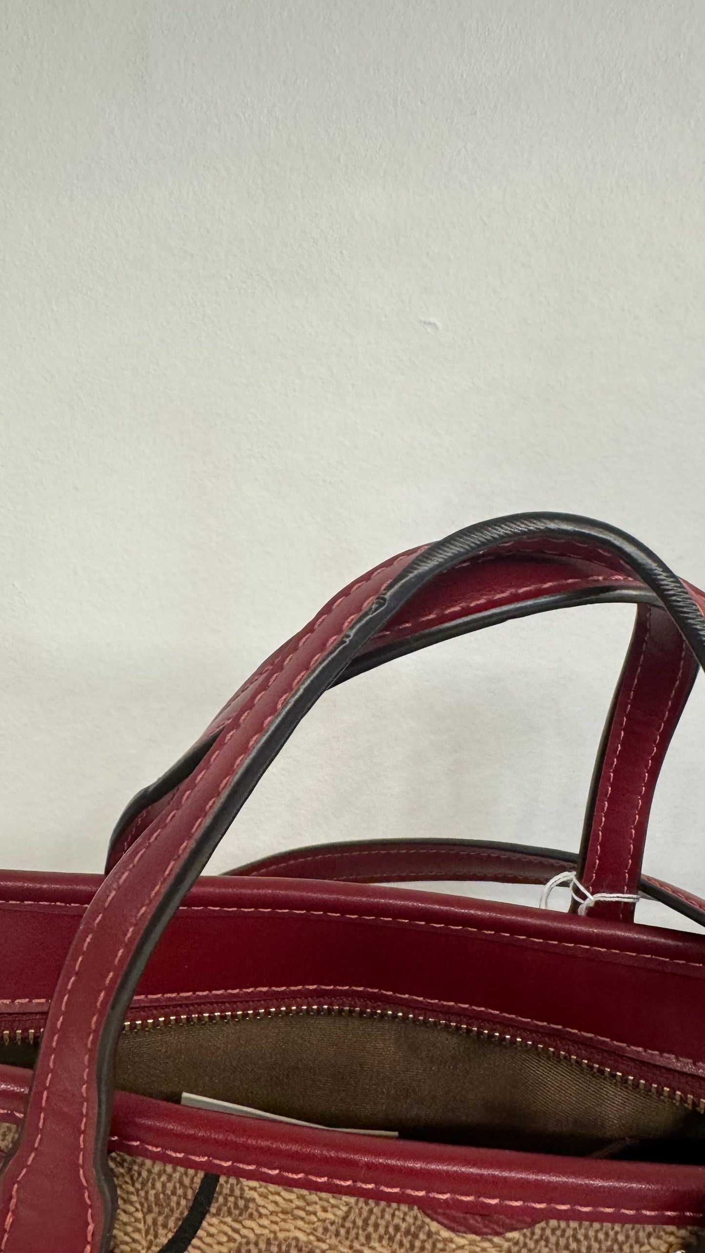 110580420 Coach Mini Tote CC Signature Red Cherry With Strap (NoK2492-CY737)