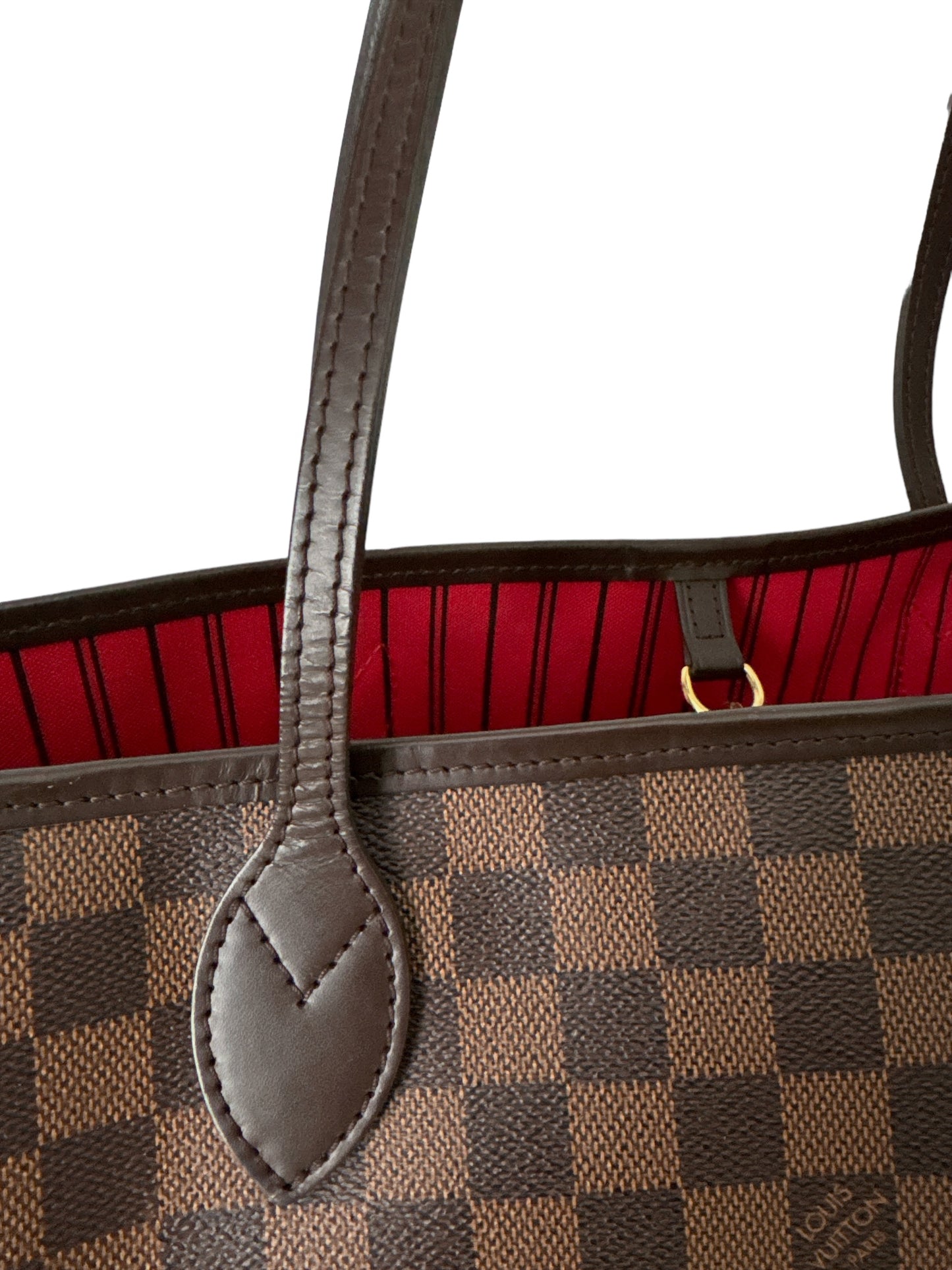 Louis Vuitton Neverfull Damier Ebene MM Cerise Bag