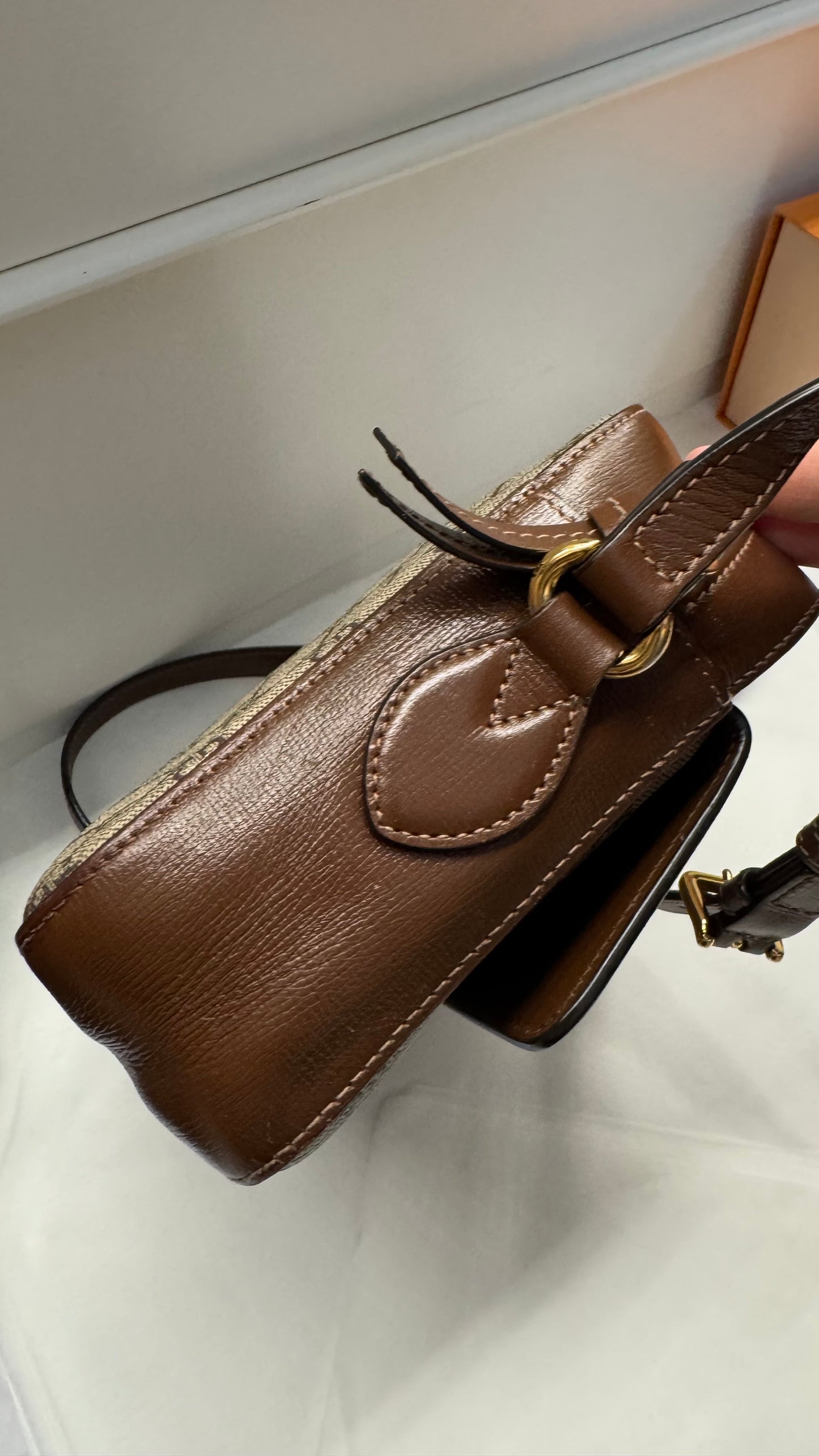 2205710-143144 Gucci horsebit 1955 GG Brown Camera Bag (645454 493075 / B03407885)