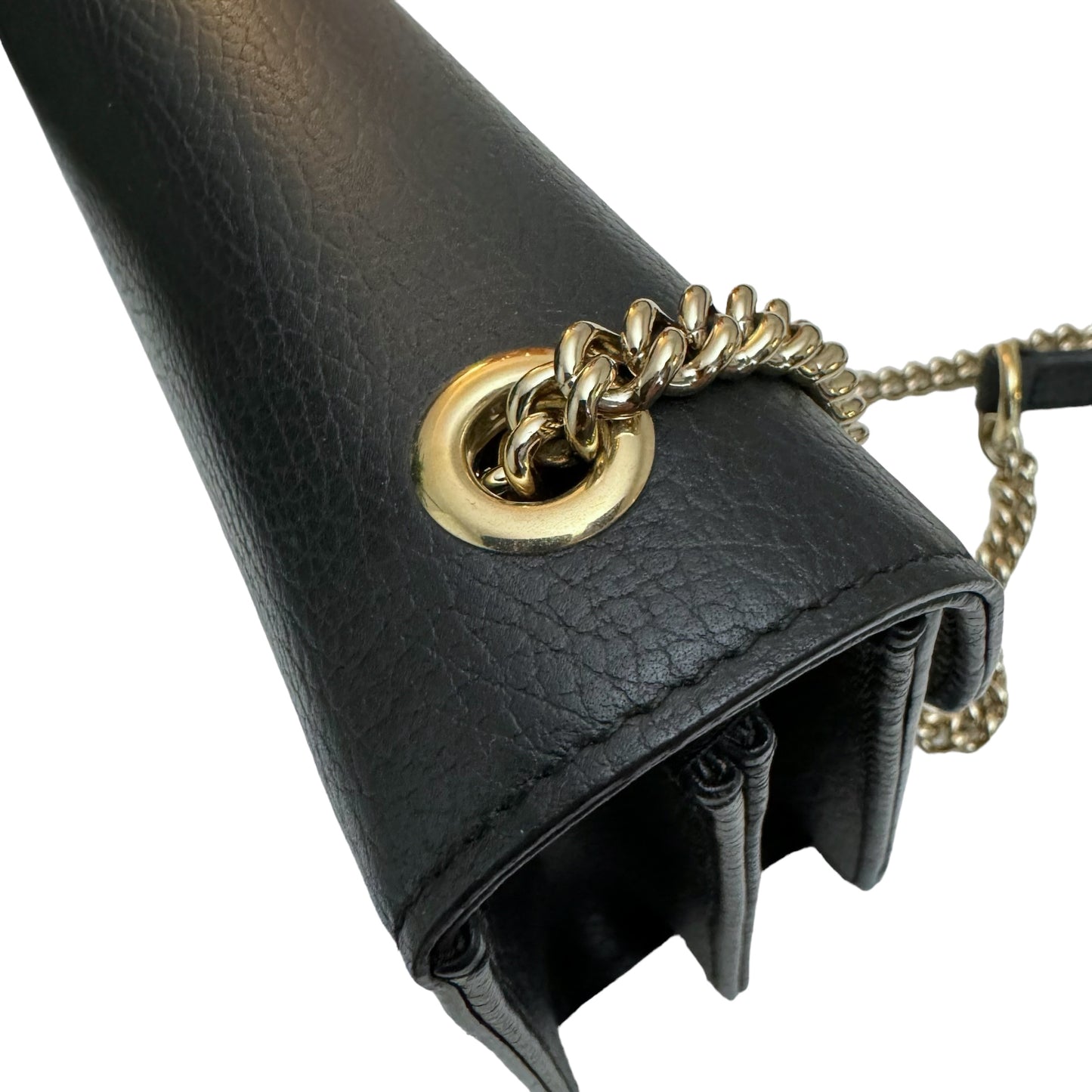 Gucci Black Leather Small Interlocking G Shoulder/ Crossbody Bag