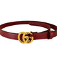 NEW GG MARMONT RED LEATHER BELT WITH SHINY BUCKLE 2 CM