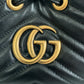 Gucci  Sylvie Web GG Marmont Black Leather Bucket Bag