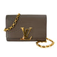 Louis Vuitton Louis GM Chain In Grey Leather