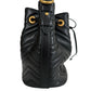 Gucci  Sylvie Web GG Marmont Black Leather Bucket Bag