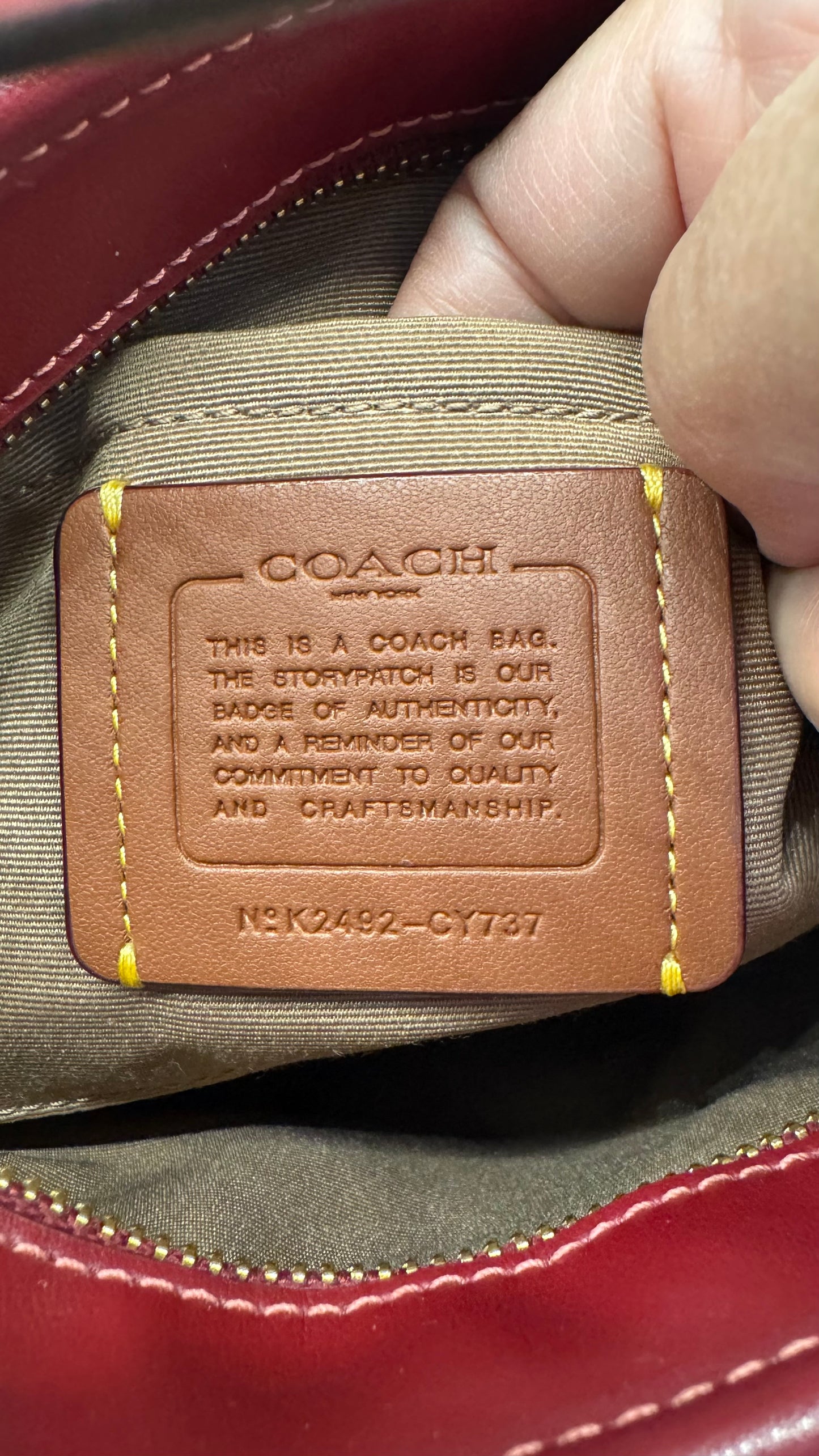 110580420 Coach Mini Tote CC Signature Red Cherry With Strap (NoK2492-CY737)