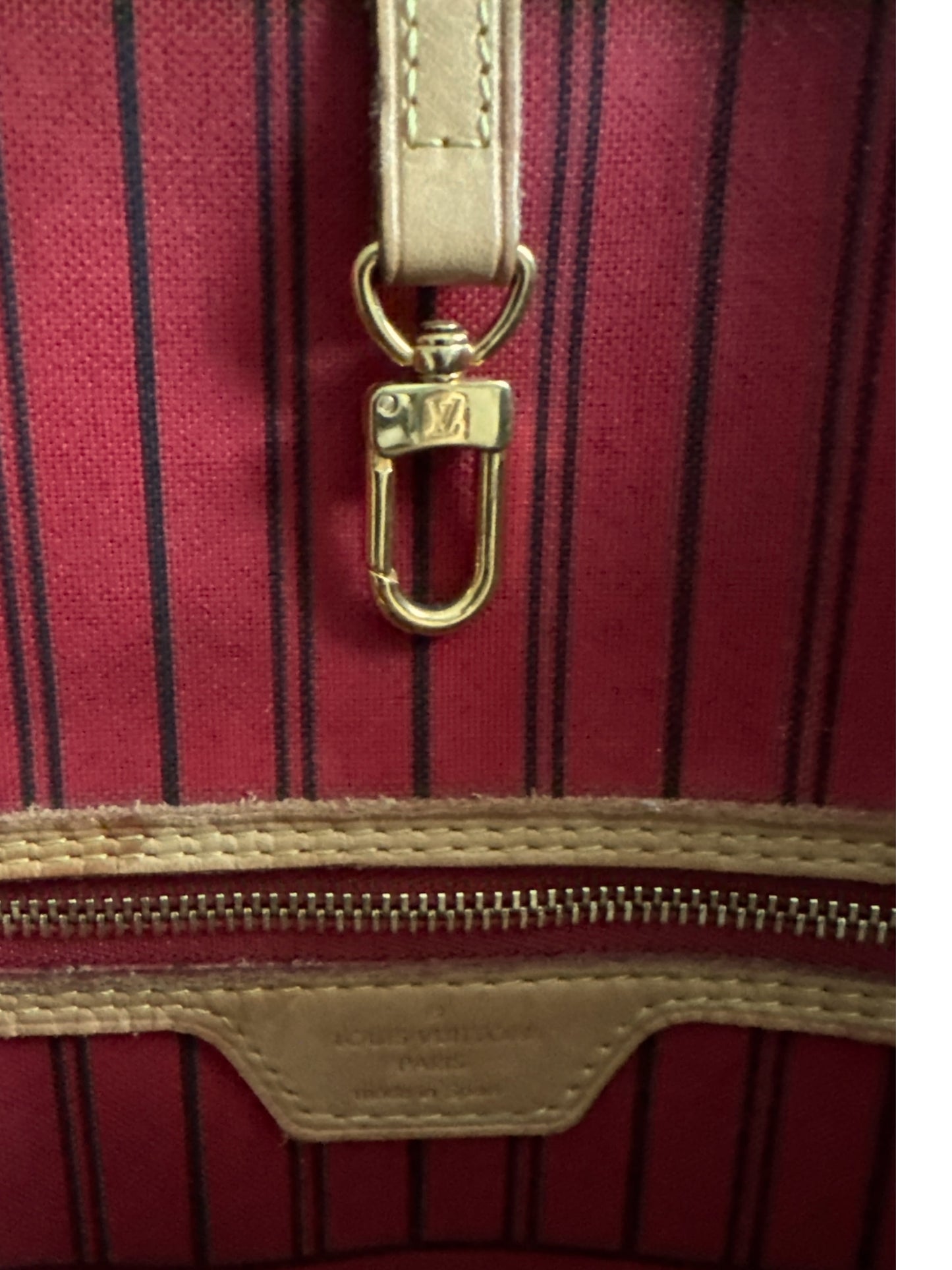 Louis Vuitton Neverfull MM Monogram Red Bag