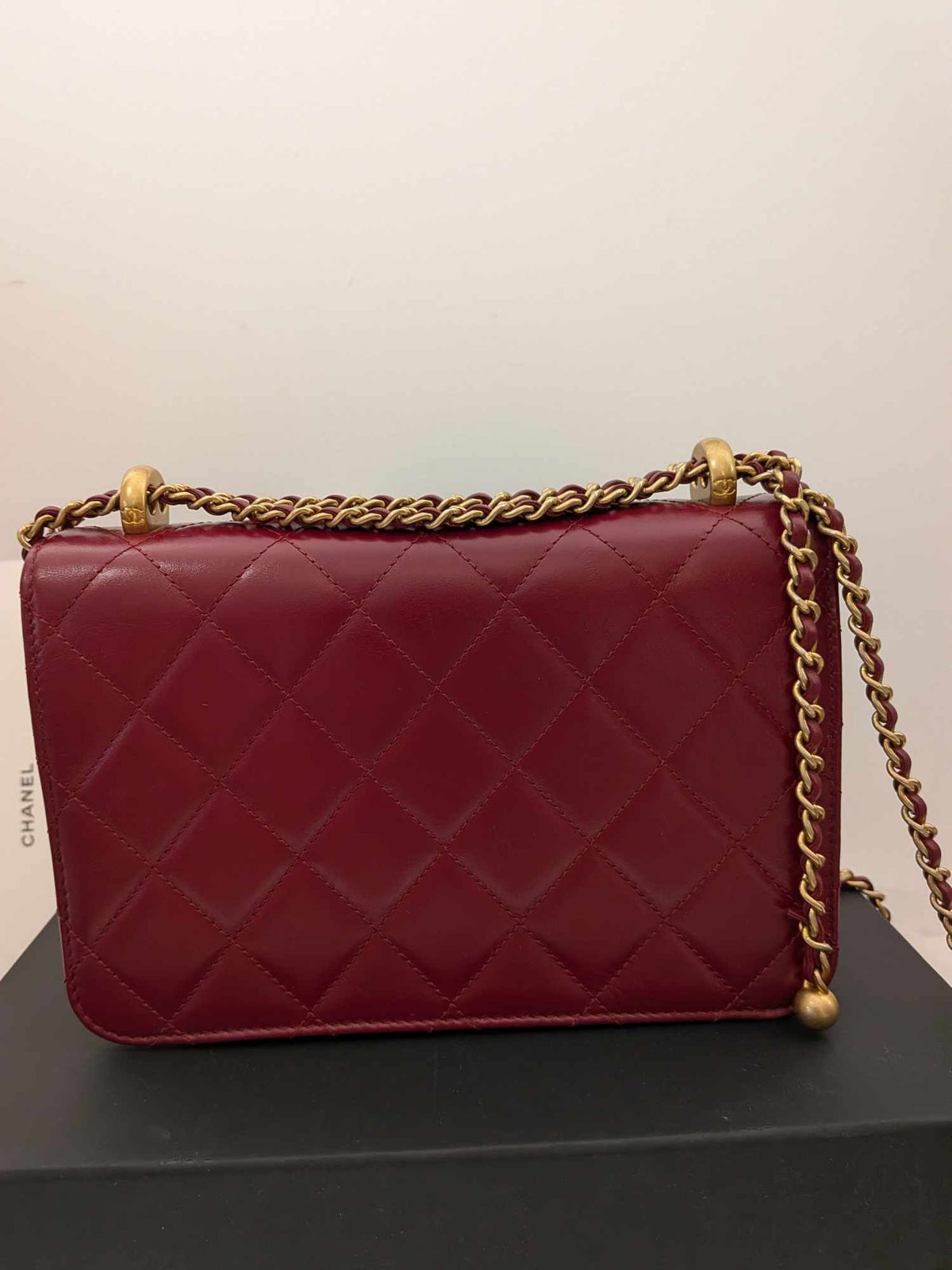 2205710-1432211 Chanel Small Flap Bag Red Wine Color Gold Hardware N1877T8E