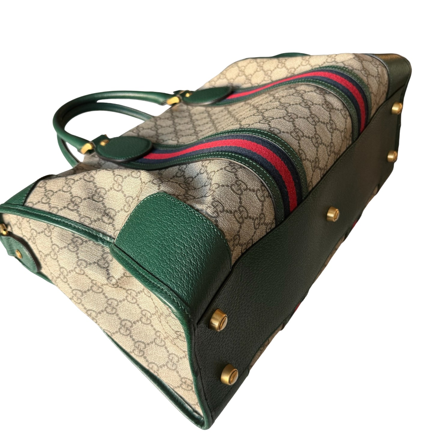 Gucci Neo Vintage Web Duffle Bag GG Coated Canvas Bag With Strap