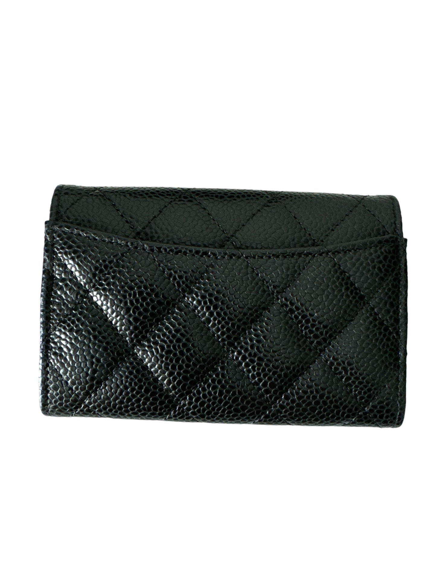 Chanel Classic card Holder Black Caviar Gold Hardware