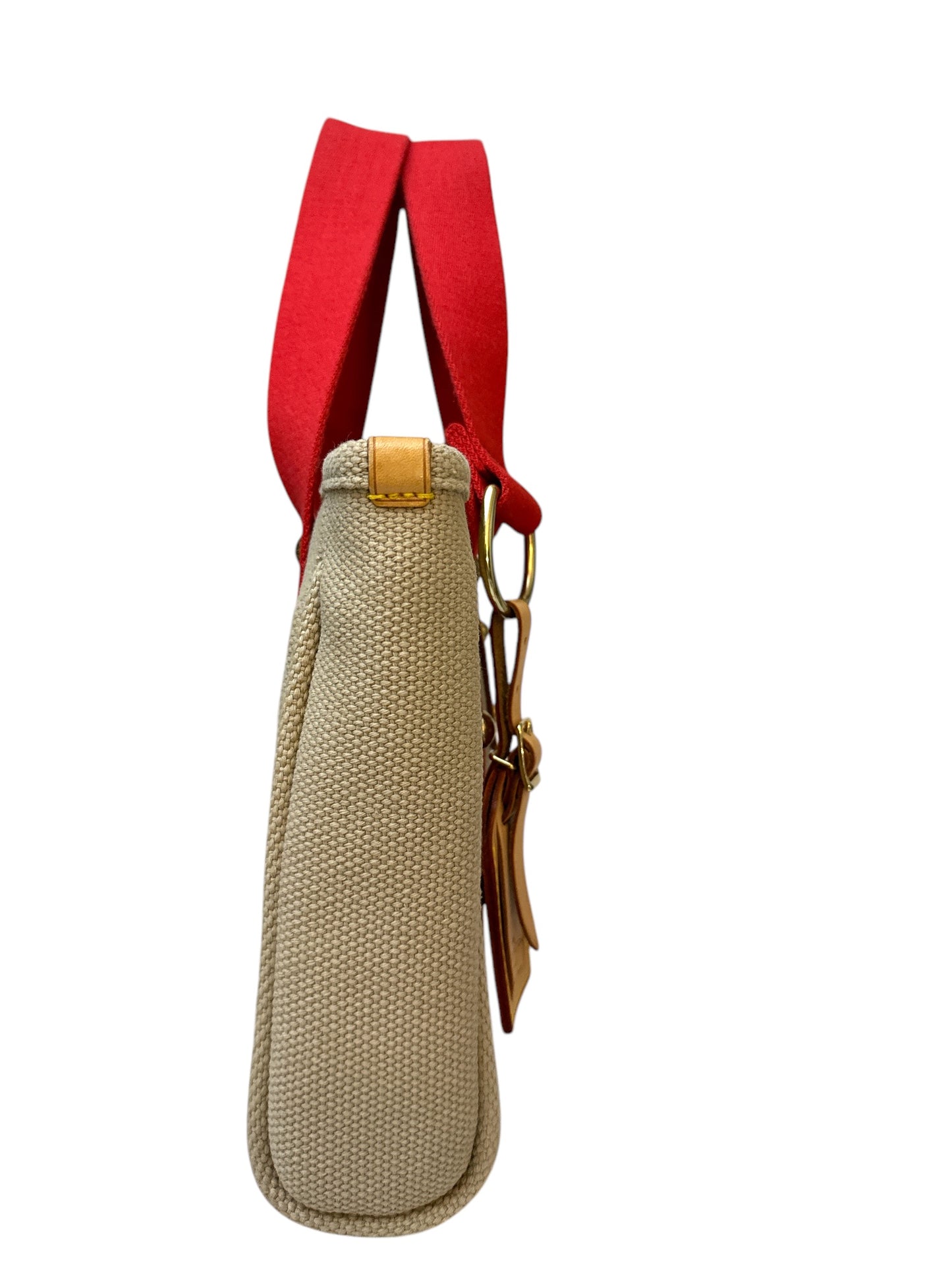 Louis Vuitton Antigua Cabas PM Tote Bag Canvas Beige Red