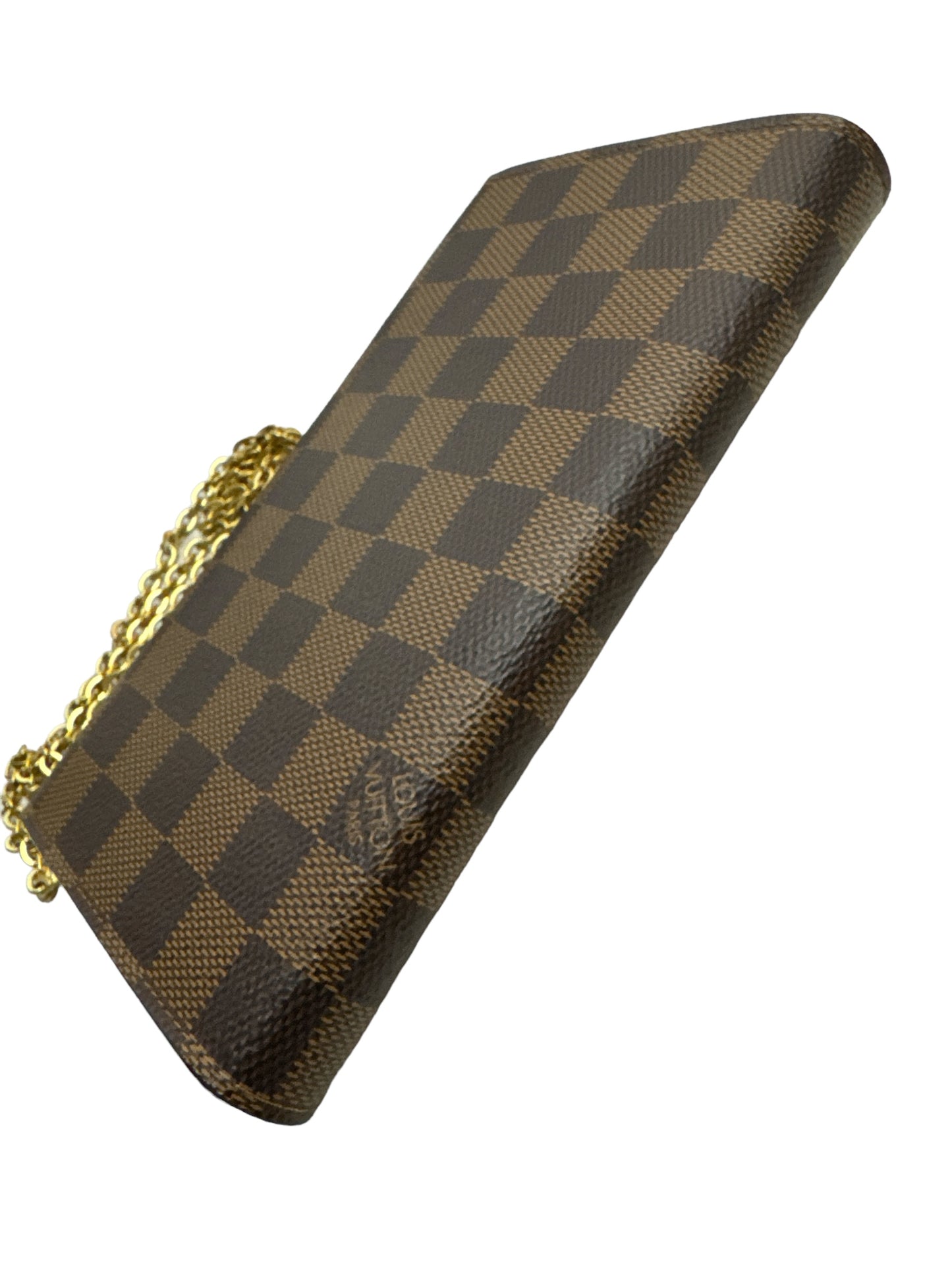 Louis Vuitton Damier Ebene Croisette Chain Wallet Rose Ballerine