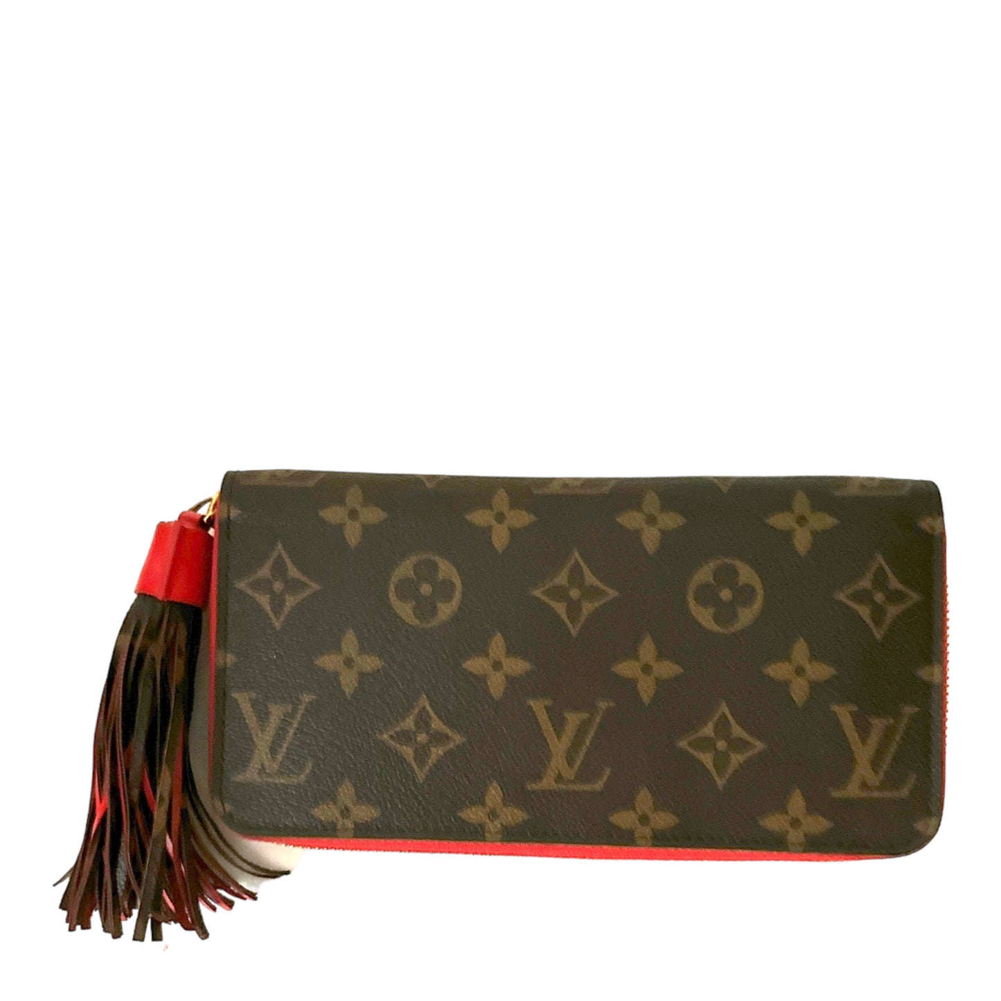 Louis Vuitton Zippy Wallet Pompon Monogram Red