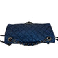 Chanel Medium Dark Blue Metalic Caviar Easy Flap Shoulder Bag