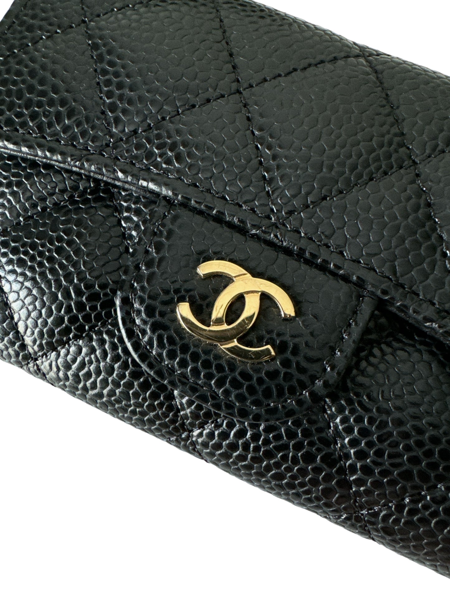 Chanel Classic card Holder Black Caviar Gold Hardware