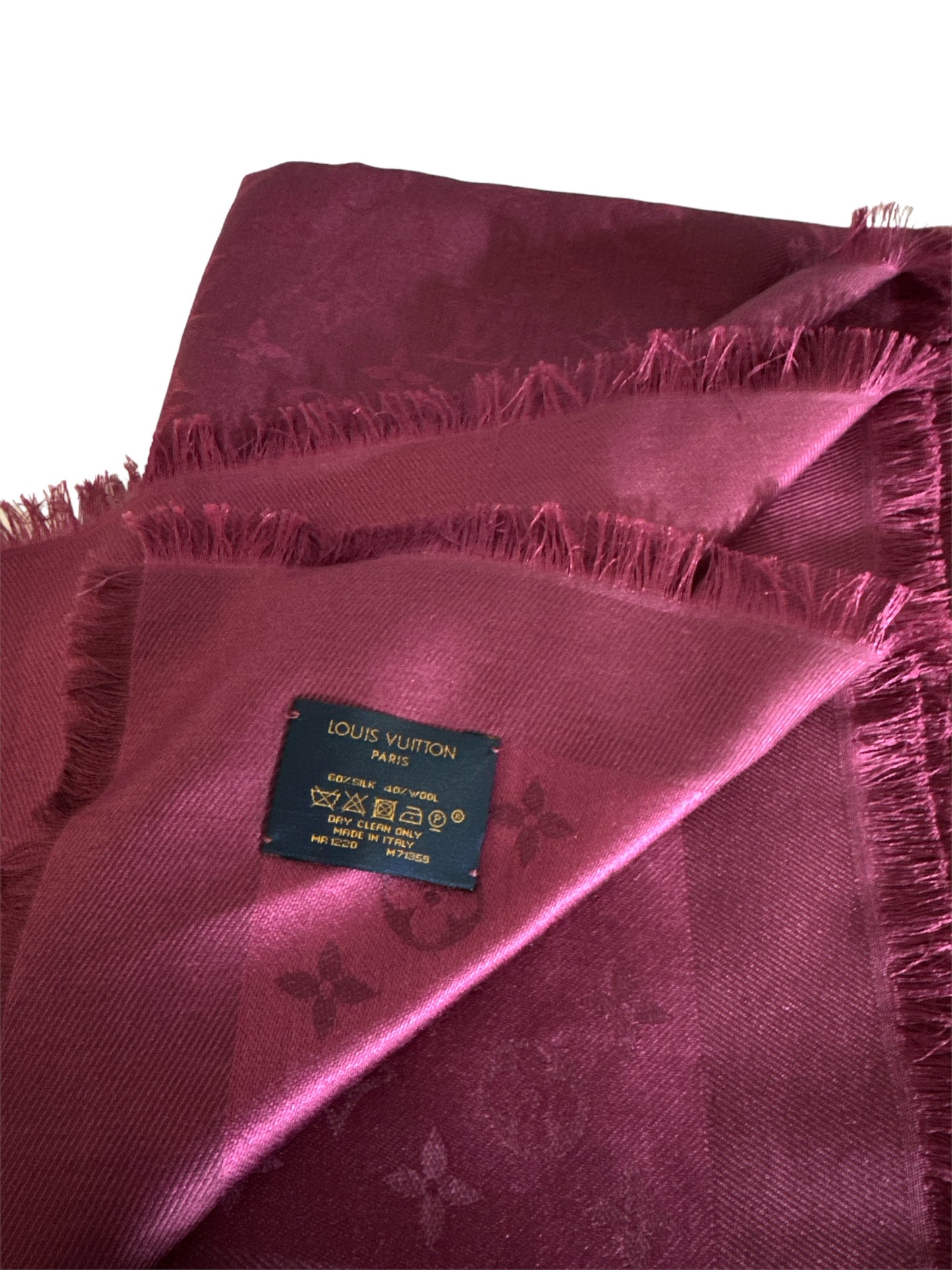 Louis Vuitton Monogram Classic Wine Shawl