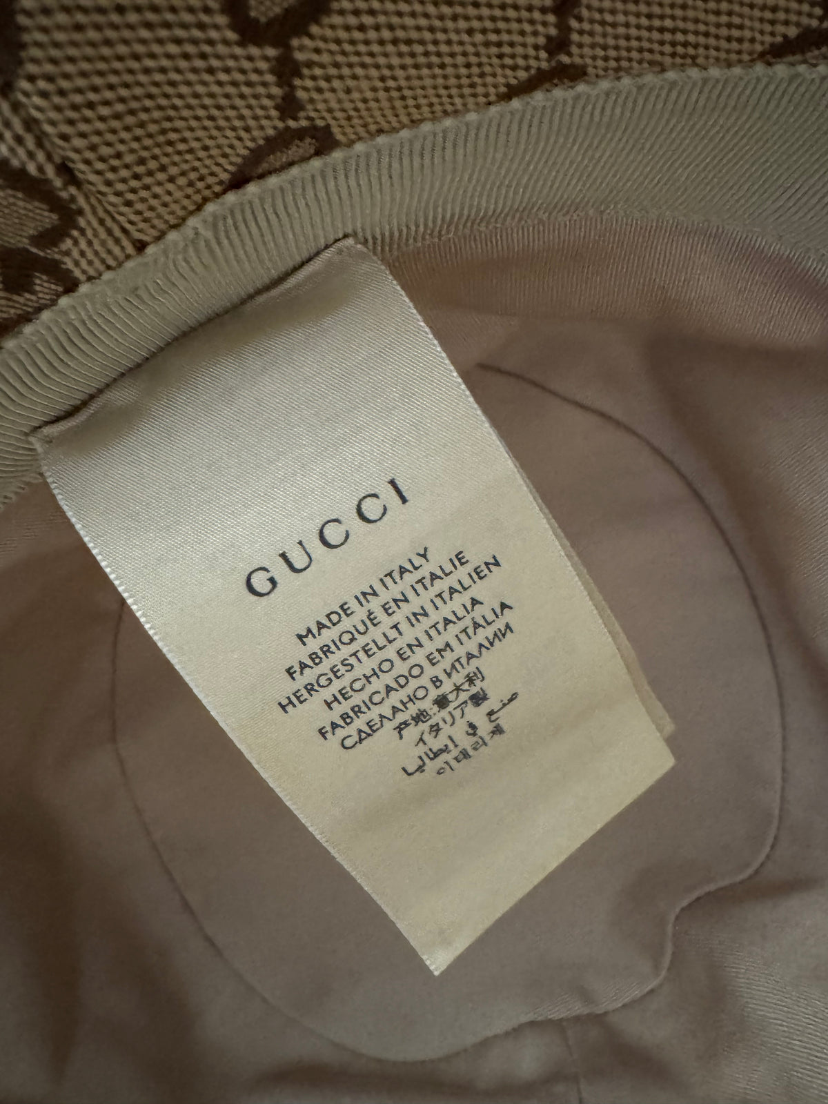 2205710-1432159 Gucci GG Bucket Hat Brown Sile L 576587 4HG62