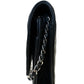 Classic Wallet On Chain Lambskin & Silver-Tone Metal Black