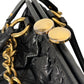 MARC JACOBS Quilted Leather Stam Bag Chain Strap Black Gold Hardware