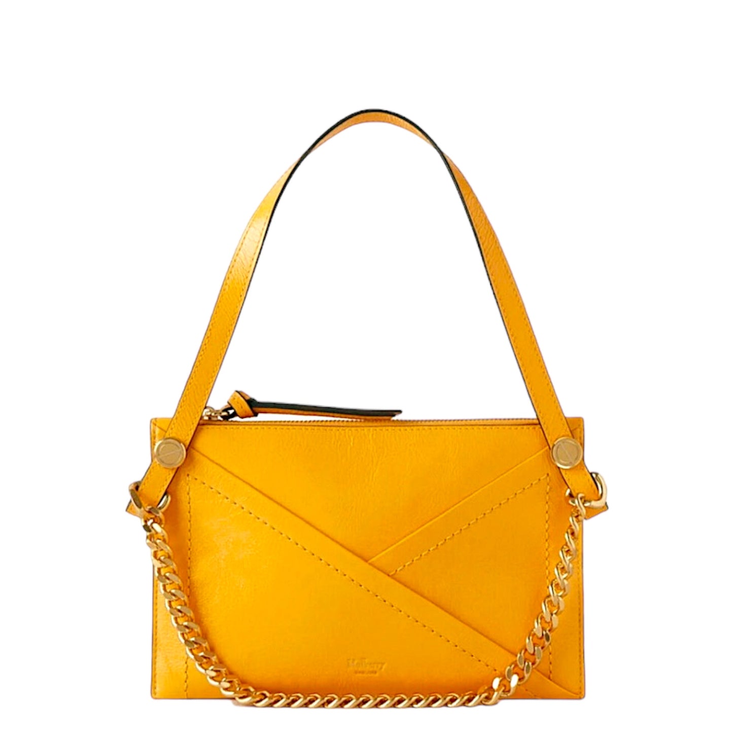 Mulberry Zipped Pouch Classic Smooth Calf leather Cross Body Bag Yellow