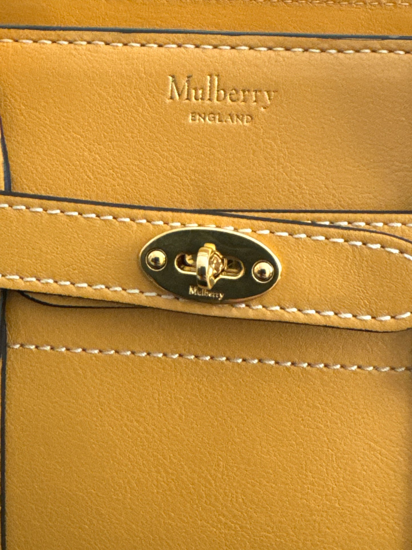 Mulberry Mini Zipped Bayswater Maize Yellow Silky Calf Bag