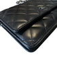 Classic Wallet On Chain Lambskin & Silver-Tone Metal Black