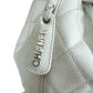 Chanel Caviar White Leather Bucket Bag Silver Hardware