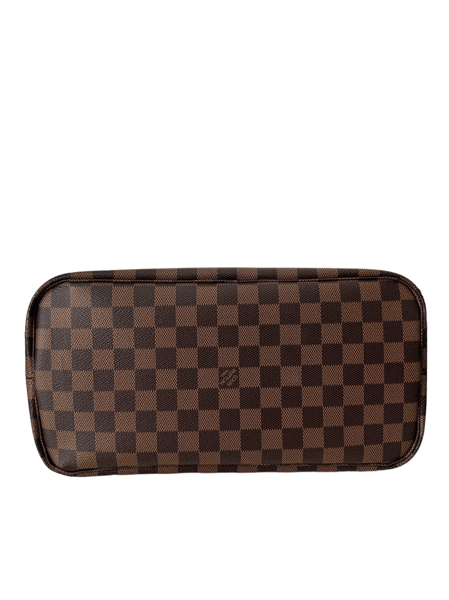 Louis Vuitton Neverfull MM in Damier Ebene with Heatstamped Initials