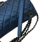 Chanel Medium Dark Blue Metalic Caviar Easy Flap Shoulder Bag