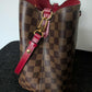Louis Vuitton Neo Noe Damier Ebene Red Bag