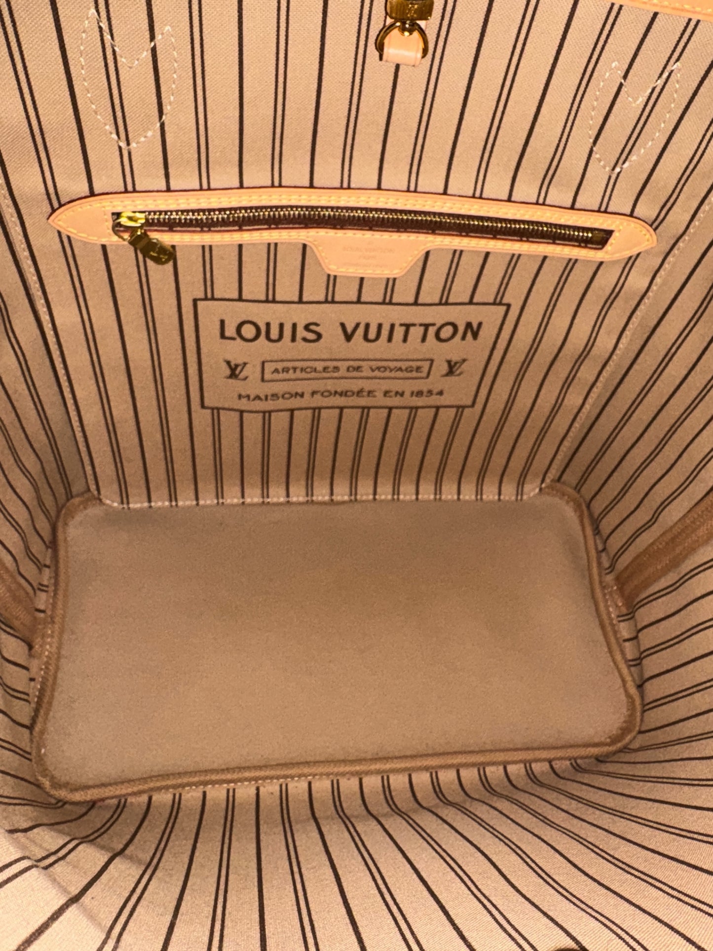 Louis Vuitton Neverfull MM Monogram Beige Bag