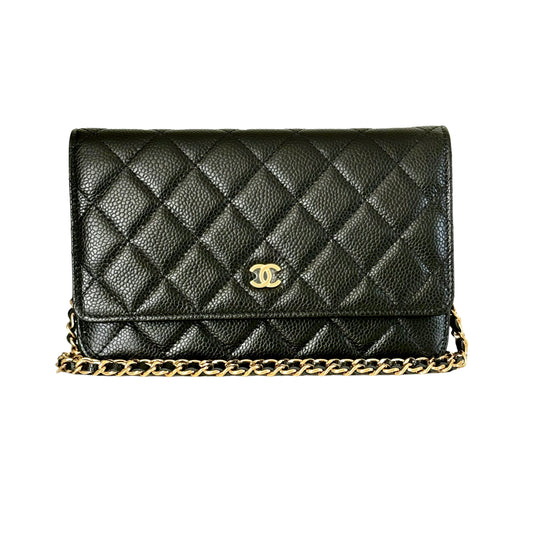 Chanel Classic Wallet On Chain Black Caviar Gold Hardware