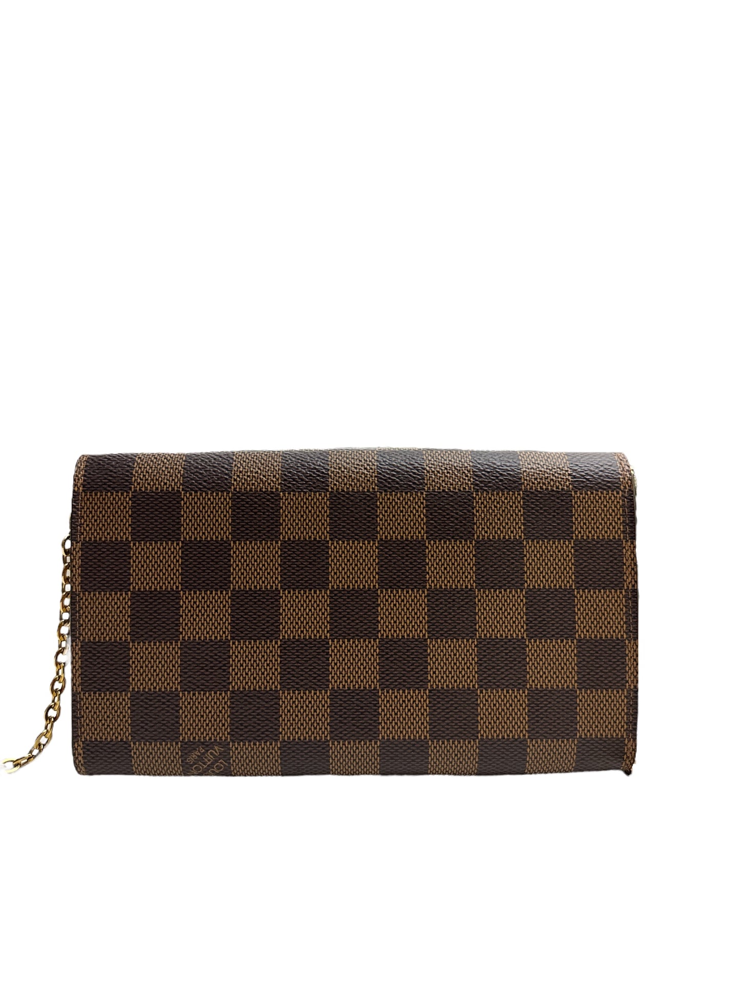 Louis Vuitton Damier Ebene Croisette Chain Wallet Rose Ballerine