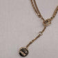 110580489 DIOR Petit CD Double Necklace
Gold-Finish Metal and Silver-Tone Crystals
