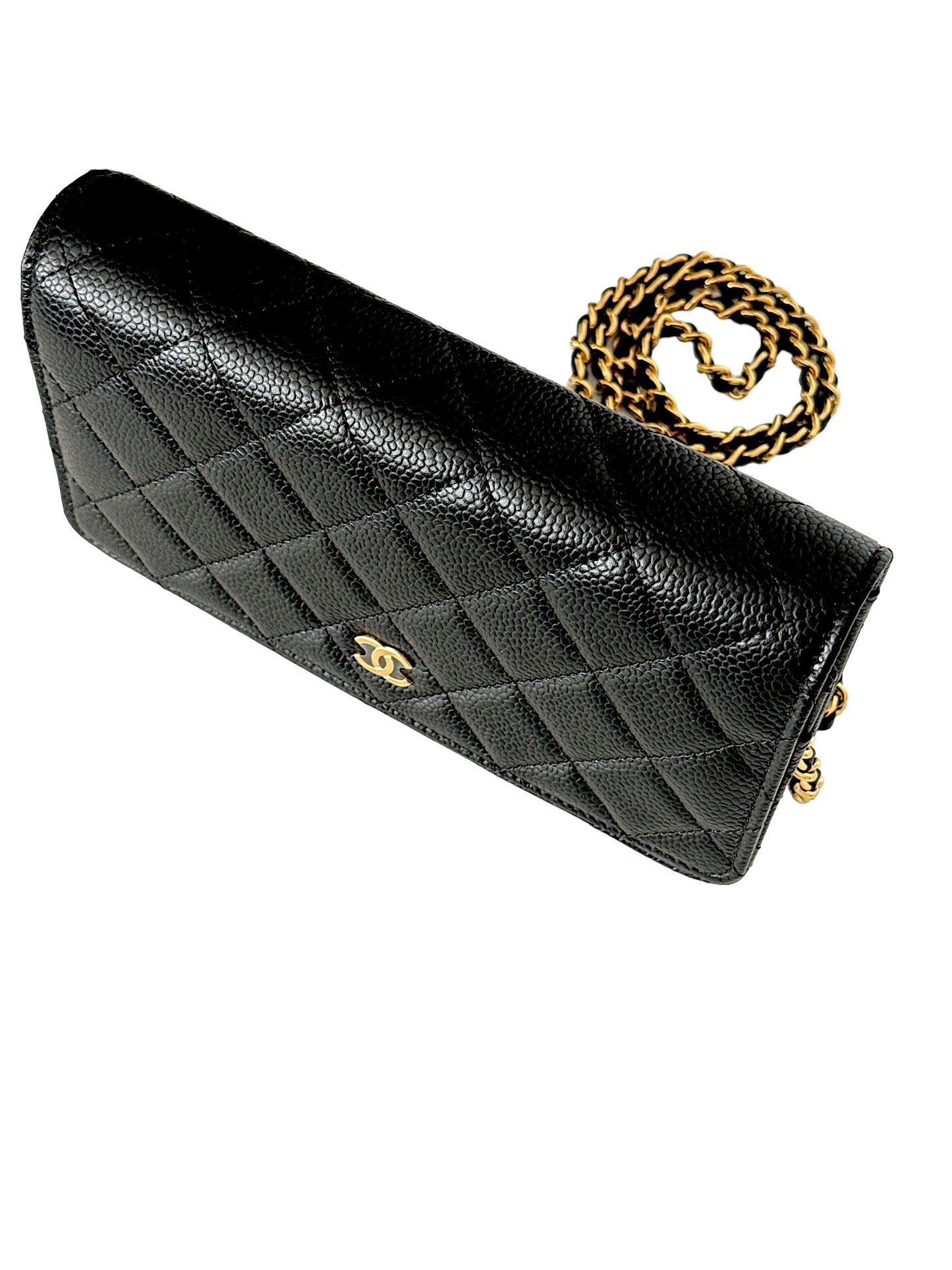 Chanel Classic Wallet On Chain Black Caviar Gold Hardware