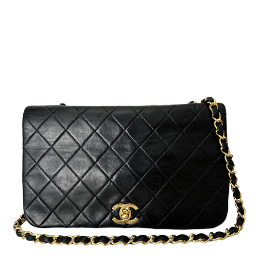 Chanel Vintage Classic Black Lambskin Leather Goldhardware